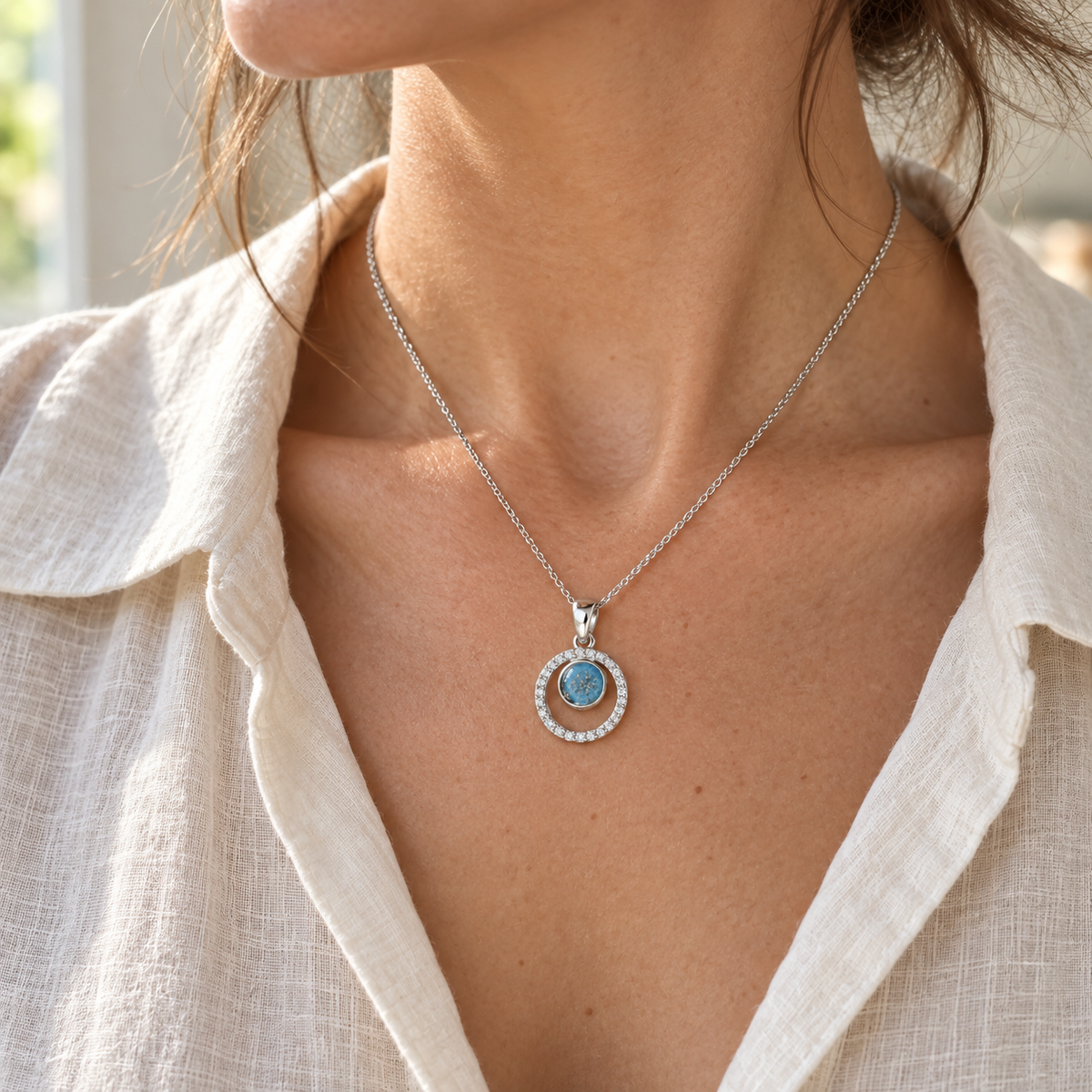 Orbit Halo Ashes Necklace — lifestyle