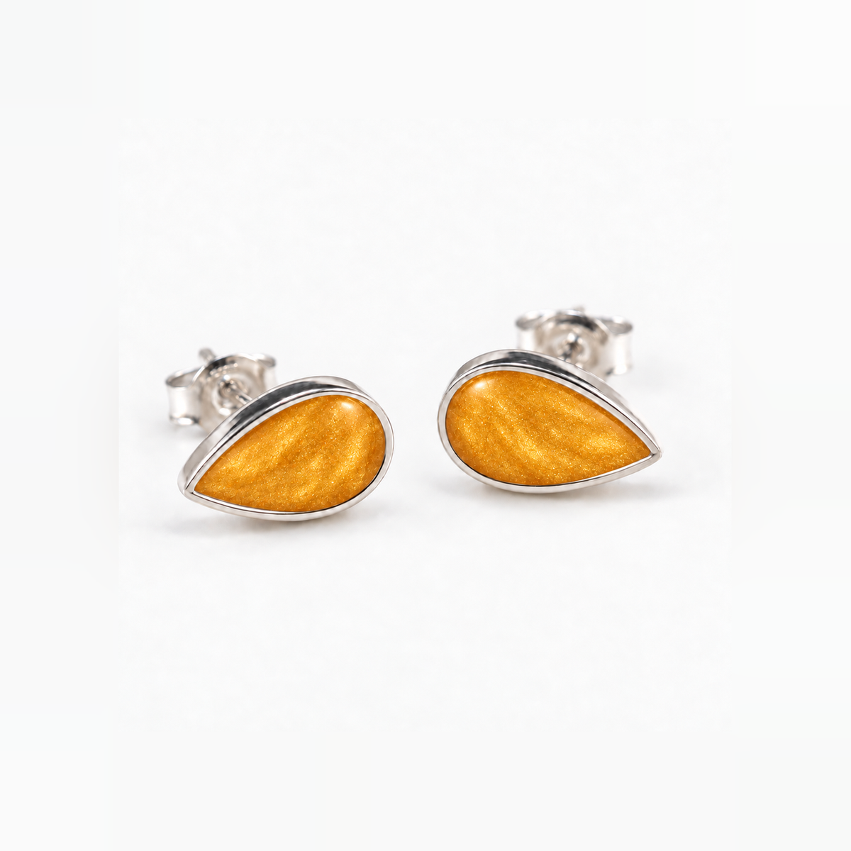 pear stud ashes earrings — Amber, hidden ashes
