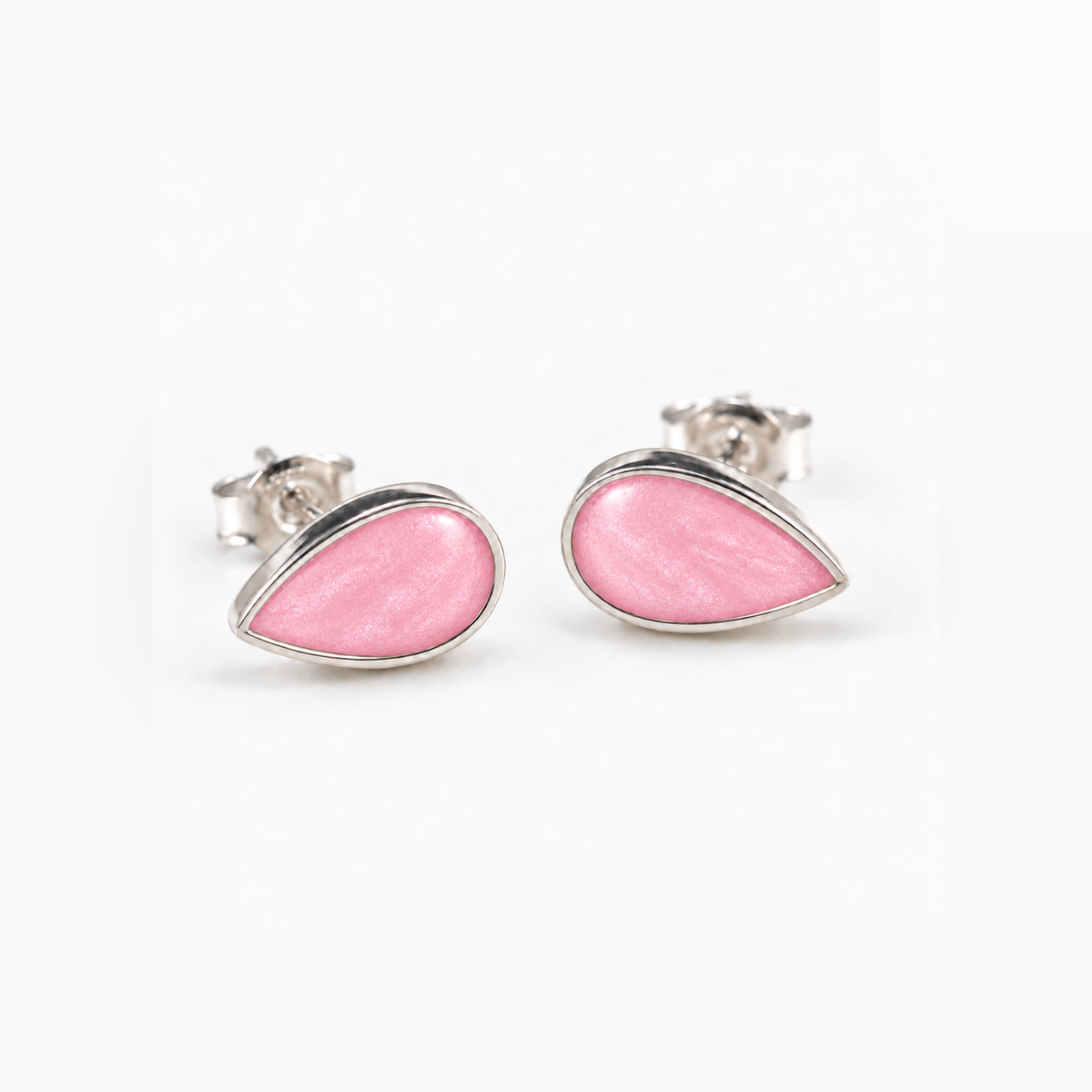 pear stud ashes earrings — Pink, hidden ashes