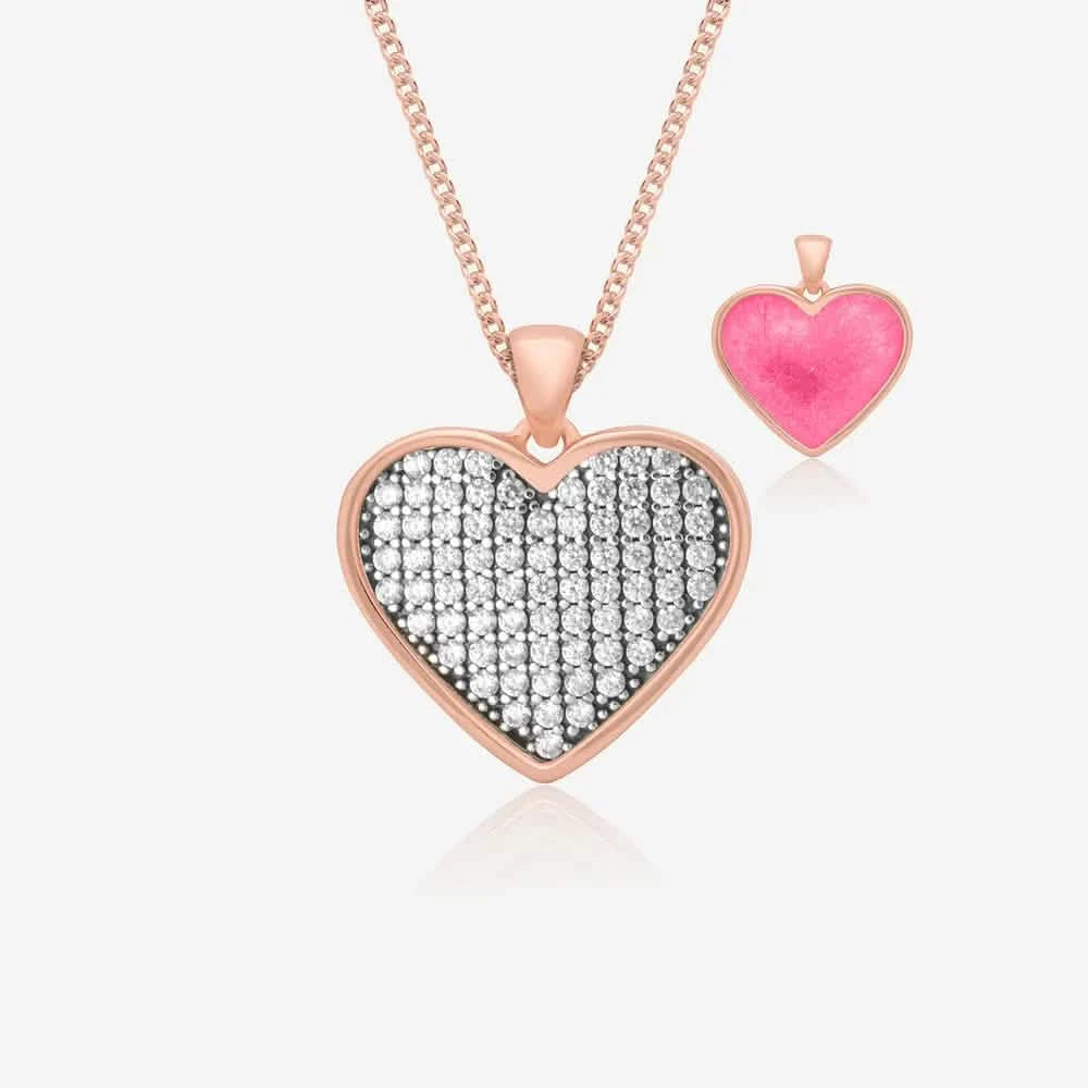 Rose Crystal Ashes Necklace | Ashes Pendant | Featherlings UK