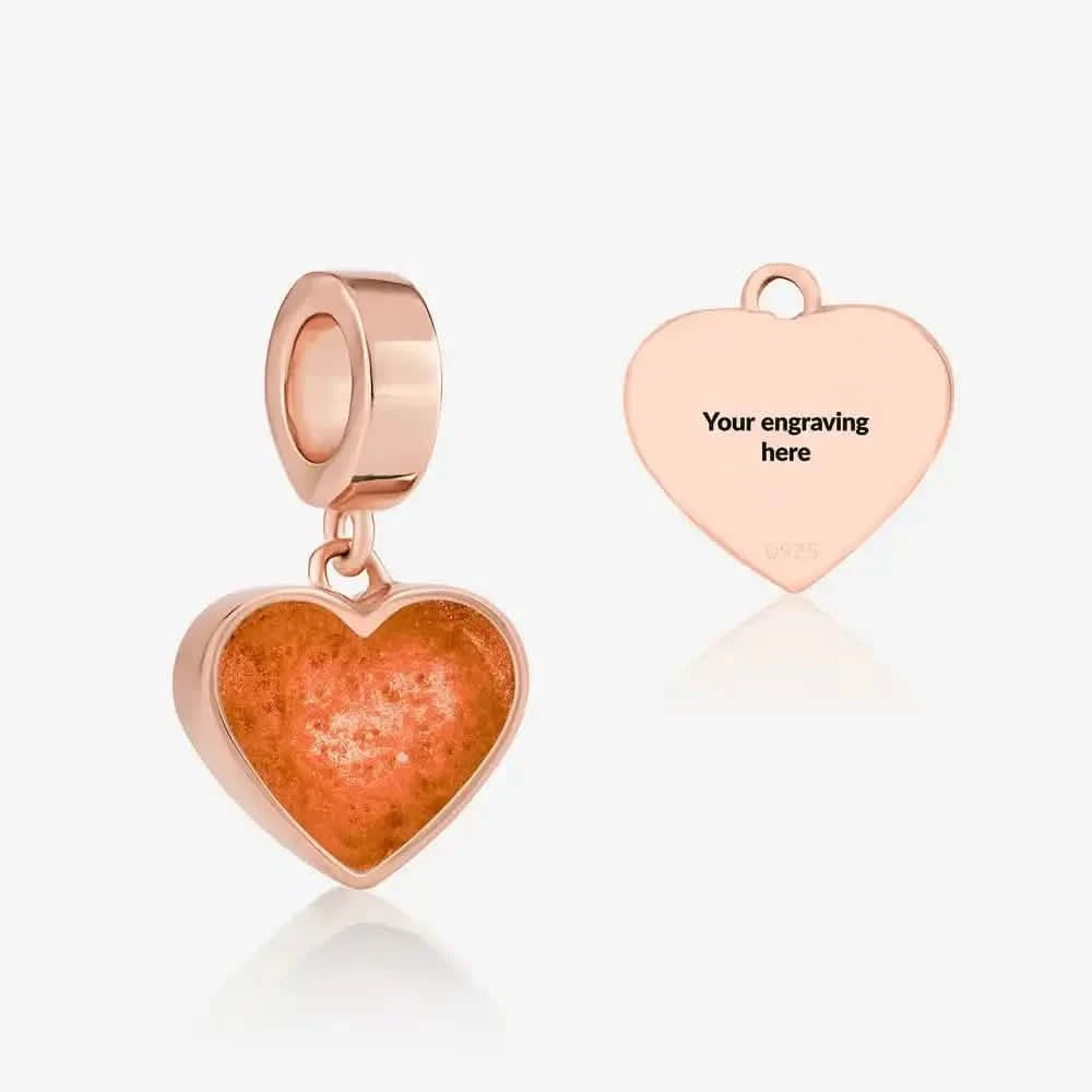 Rose Heart Dangle Ashes Charm | Ashes Charms | Featherlings UK