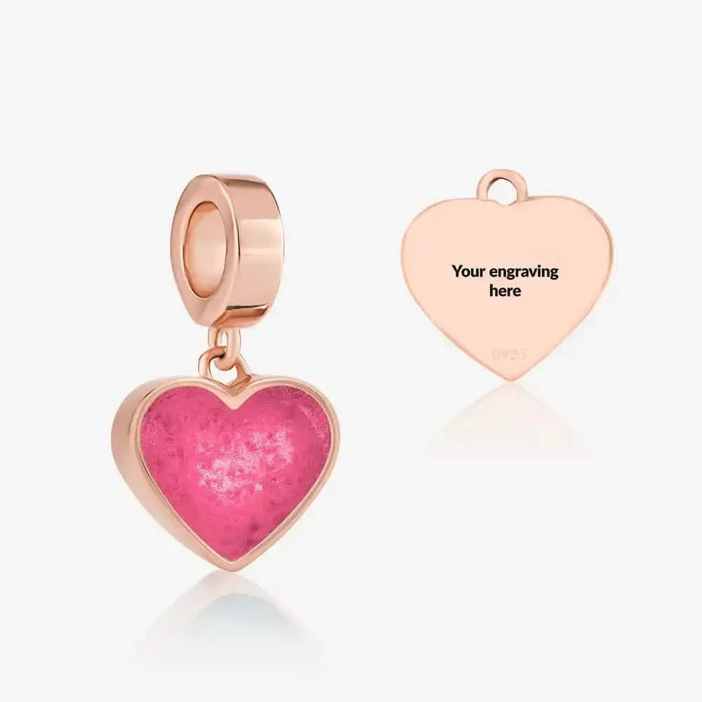 Rose Heart Dangle Ashes Charm | Ashes Charms | Featherlings UK