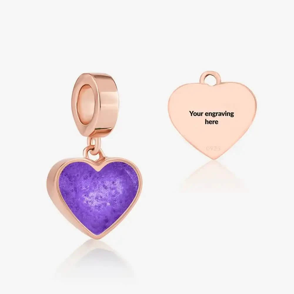 Rose Heart Dangle Ashes Charm | Ashes Charms | Featherlings UK