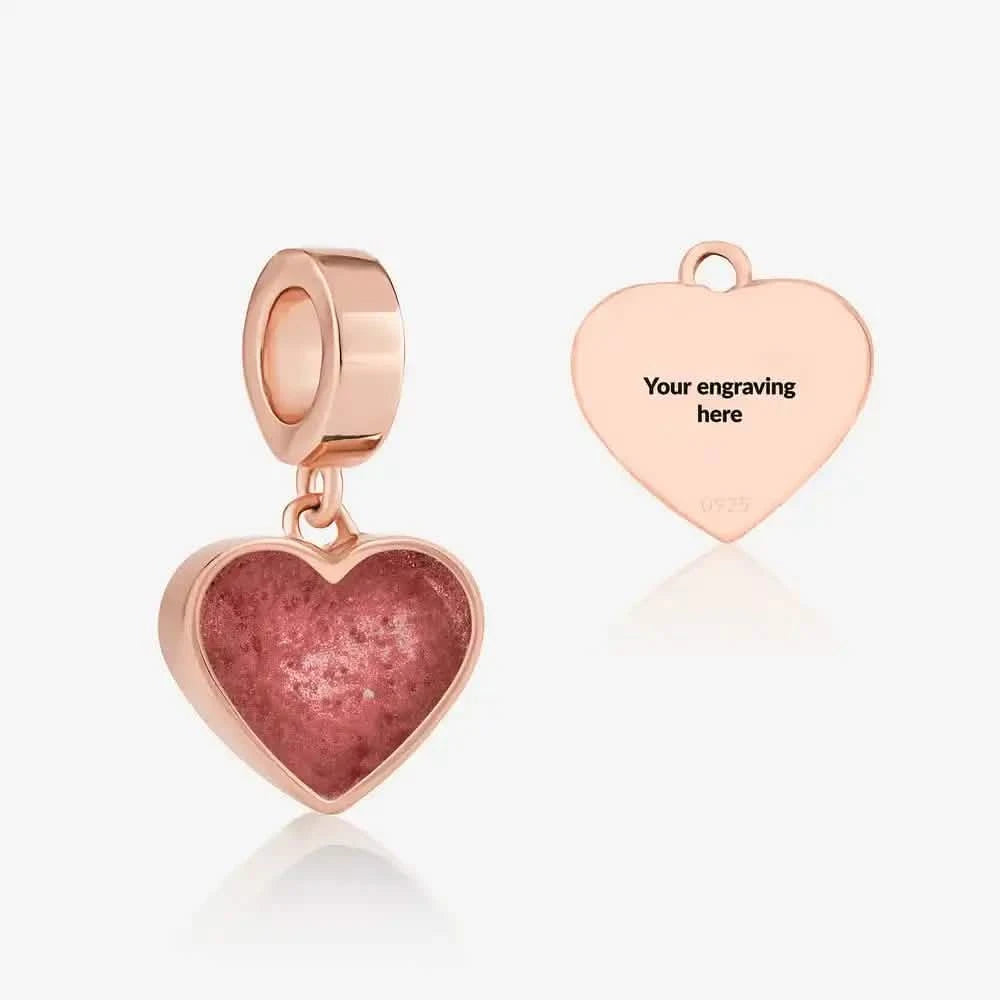 Rose Heart Dangle Ashes Charm | Ashes Charms | Featherlings UK