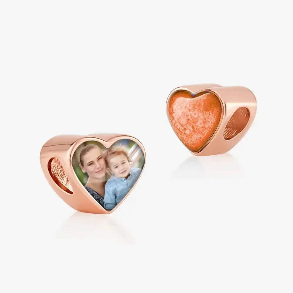 Rose Gold Photo Ashes Charm | Ashes Charms | Featherlings UK