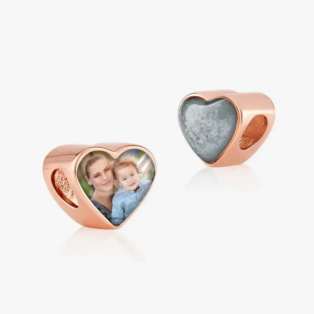 Rose Gold Photo Ashes Charm | Ashes Charms | Featherlings UK