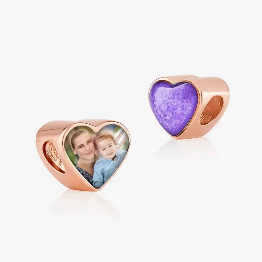 Rose Gold Photo Ashes Charm | Ashes Charms | Featherlings UK