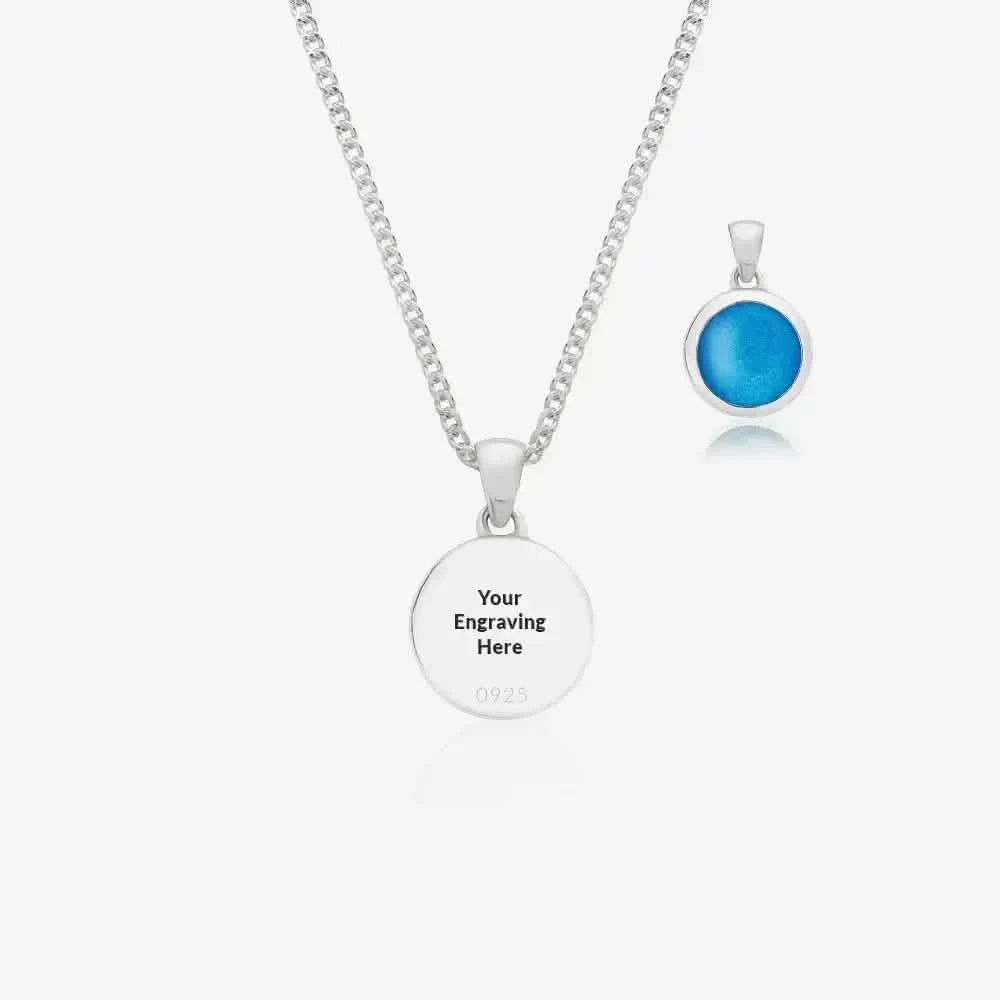 Round Ashes Cremation Necklace | Ashes Pendant | Featherlings UK