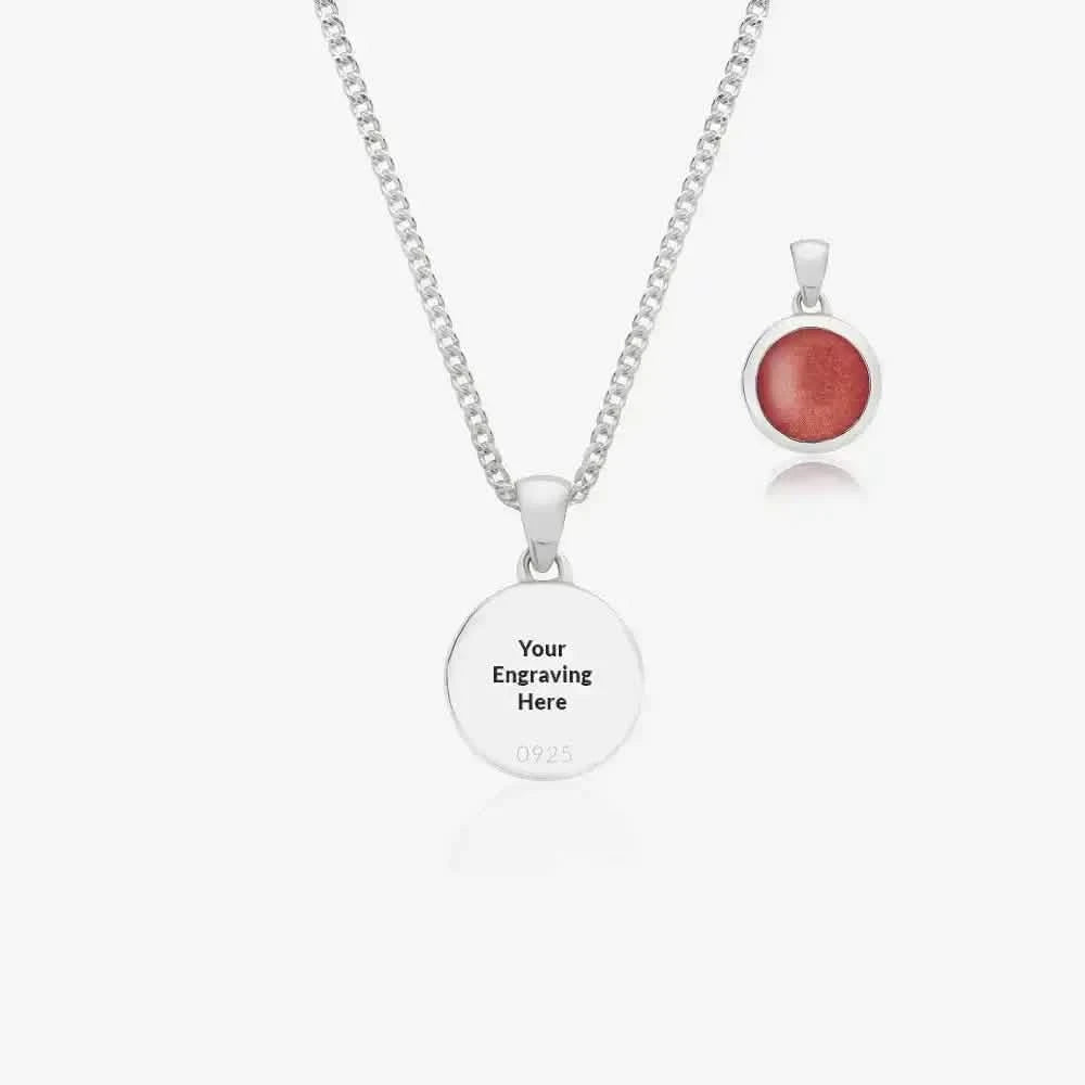 Round Ashes Cremation Necklace | Ashes Pendant | Featherlings UK