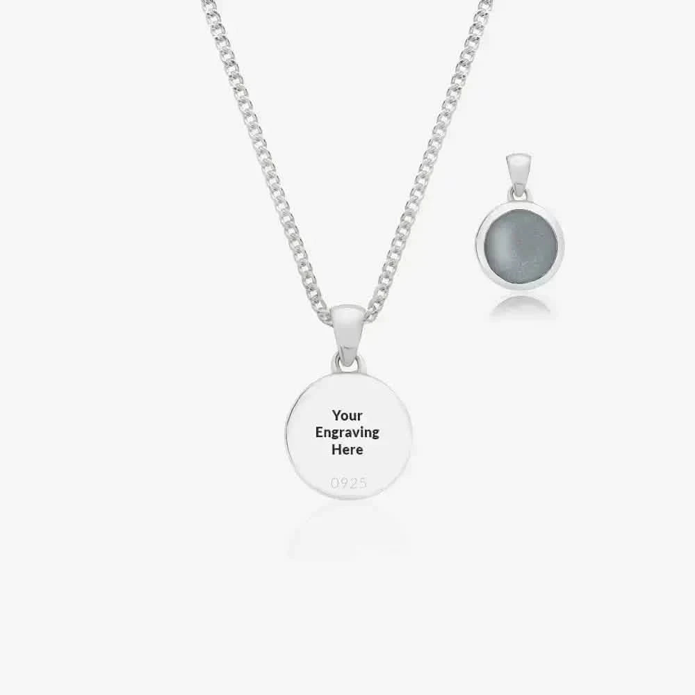 Round Ashes Cremation Necklace | Ashes Pendant | Featherlings UK