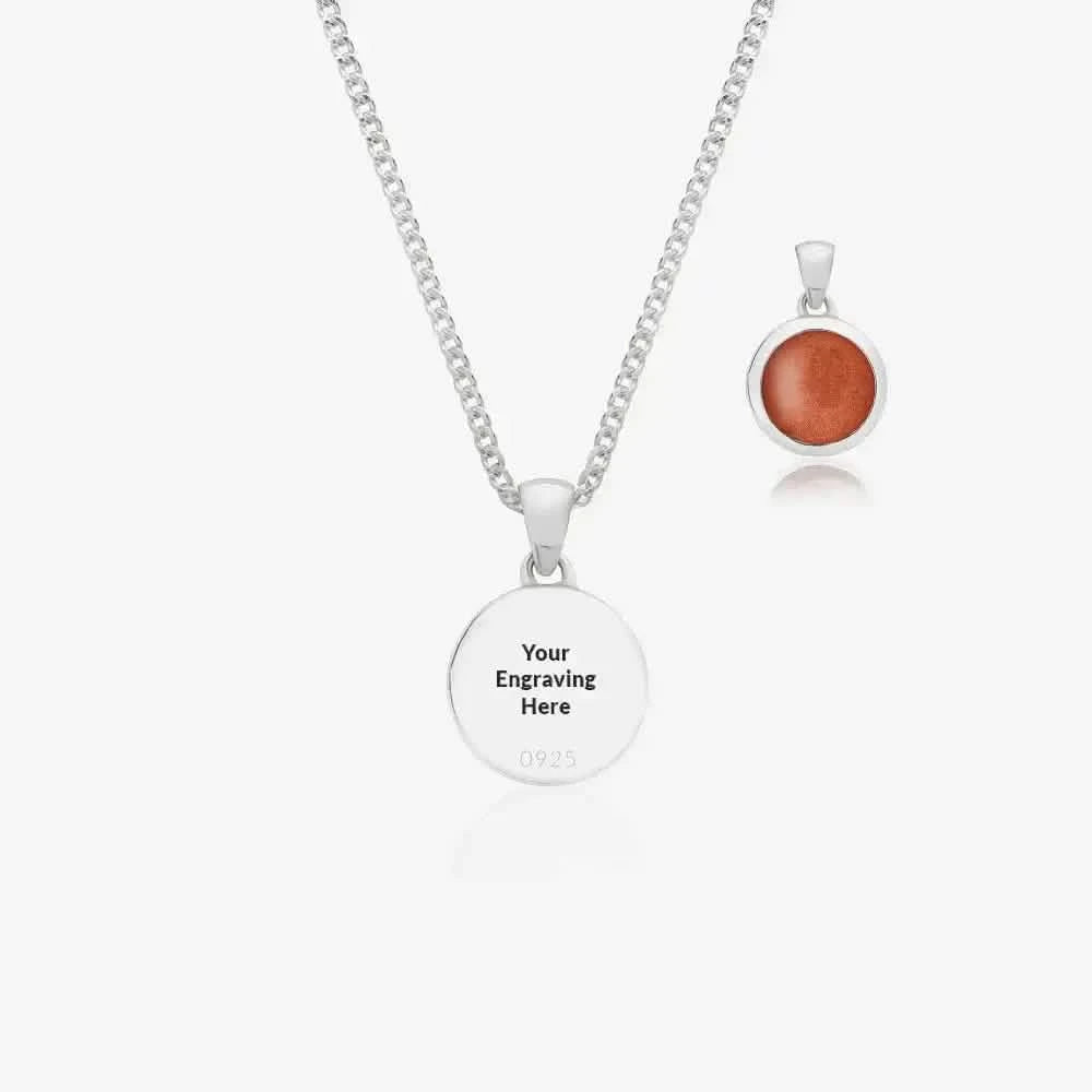 Round Ashes Cremation Necklace | Ashes Pendant | Featherlings UK