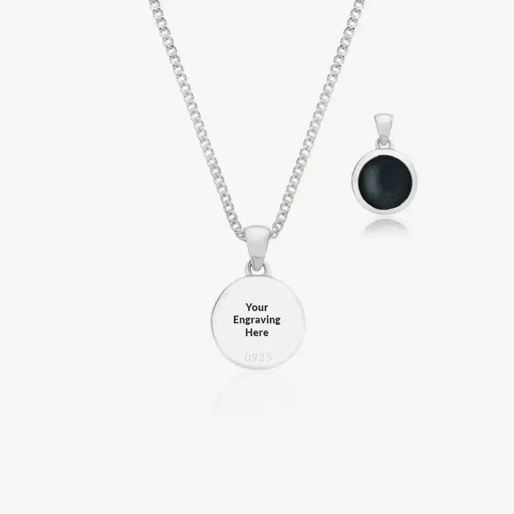 Round Ashes Cremation Necklace | Ashes Pendant | Featherlings UK