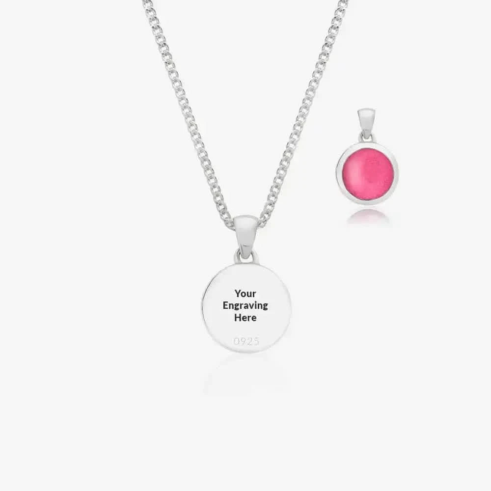 Round Ashes Cremation Necklace | Ashes Pendant | Featherlings UK