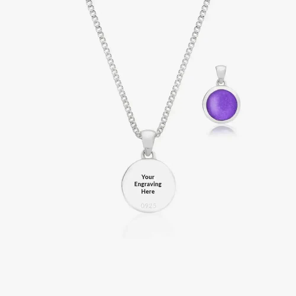 Round Ashes Cremation Necklace | Ashes Pendant | Featherlings UK