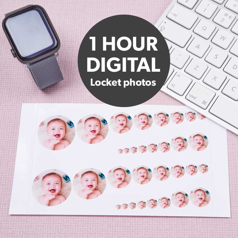 Digital Round locket sized photos | Photo Locket | Featherlings UK