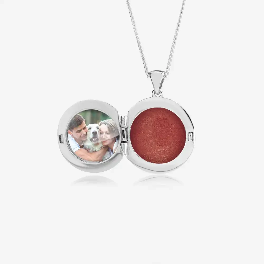 Round Photo Ashes Locket | Ashes Necklace | Featherlings UK