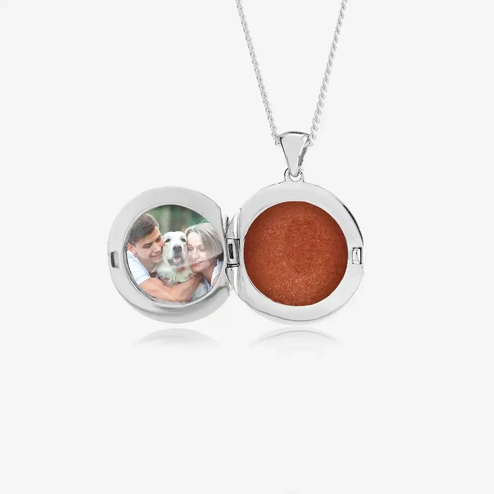 Round Photo Ashes Locket | Ashes Necklace | Featherlings UK