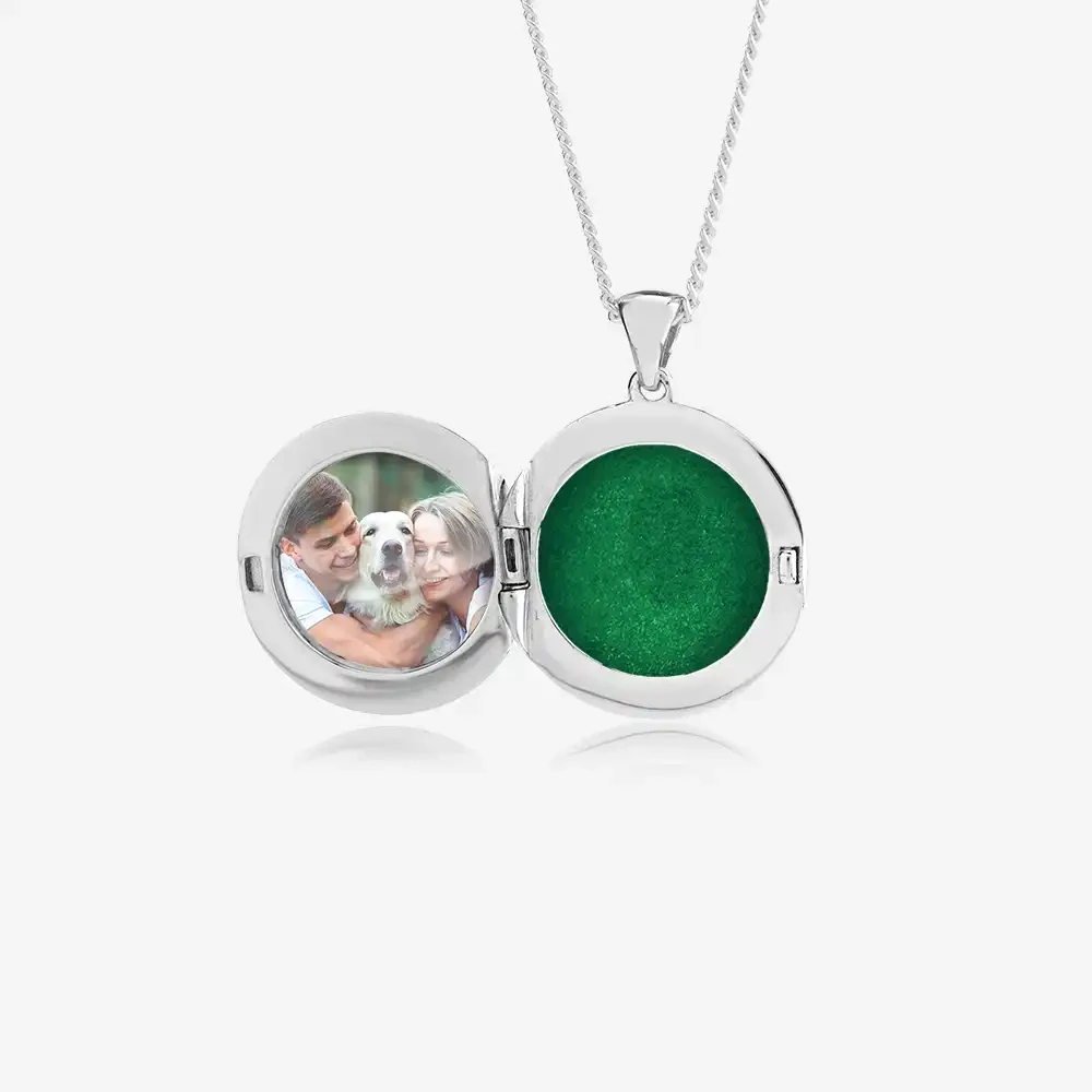 Round Photo Ashes Locket | Ashes Necklace | Featherlings UK
