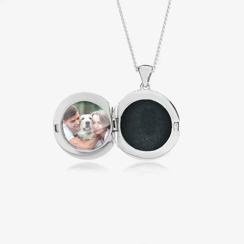 Round Photo Ashes Locket | Ashes Necklace | Featherlings UK