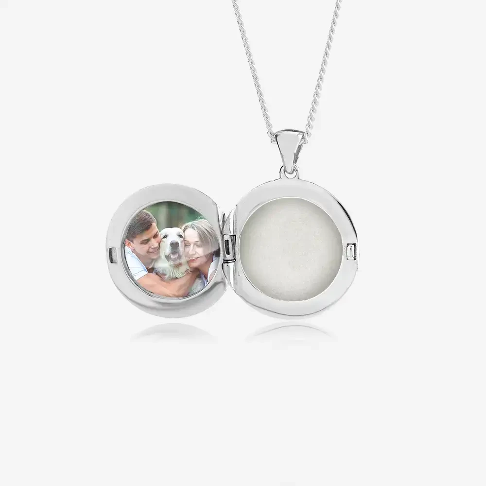 Round Photo Ashes Locket | Ashes Necklace | Featherlings UK