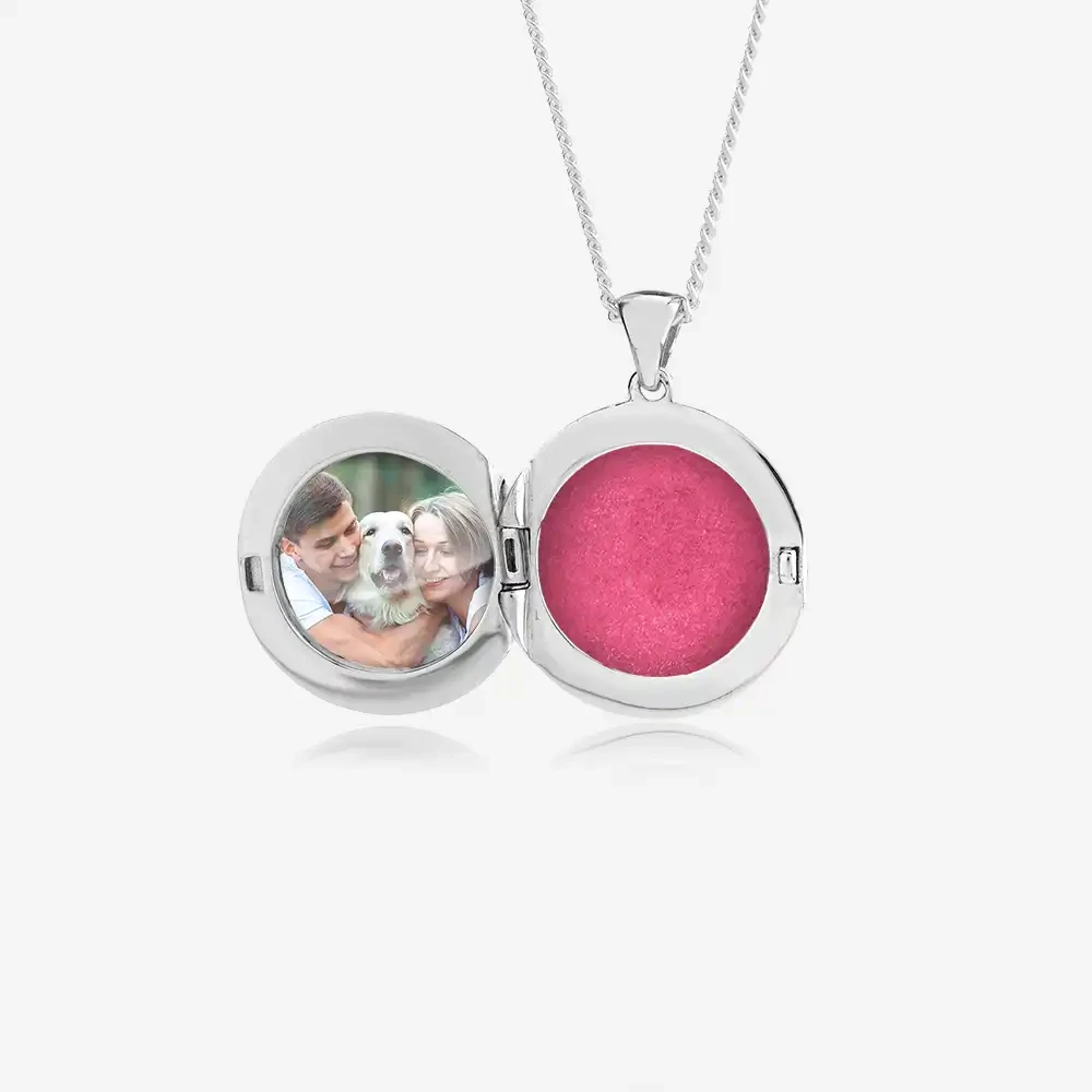 Round Photo Ashes Locket | Ashes Necklace | Featherlings UK