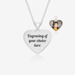Engraved Photo Heart Necklace | Photo Necklace | Featherlings UK