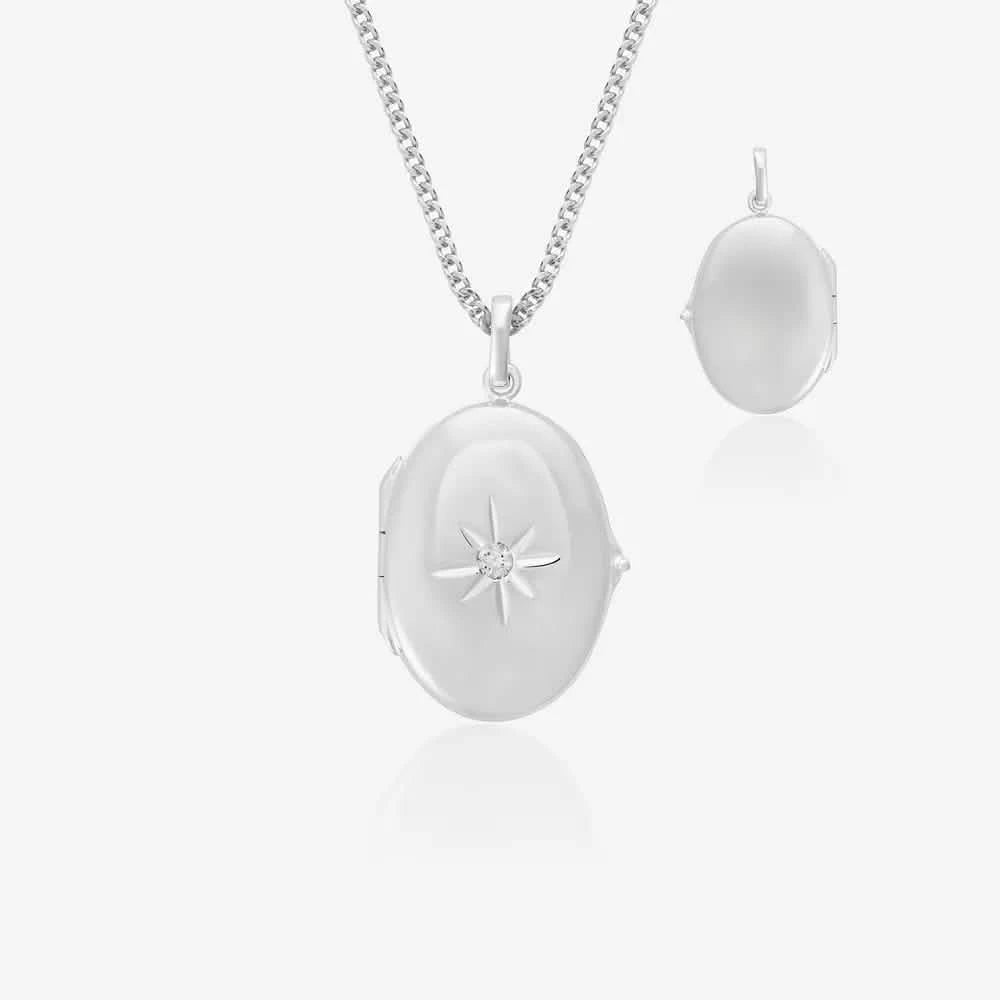 Oval Zirconia Photo Locket | Photo Locket | Featherlings UK