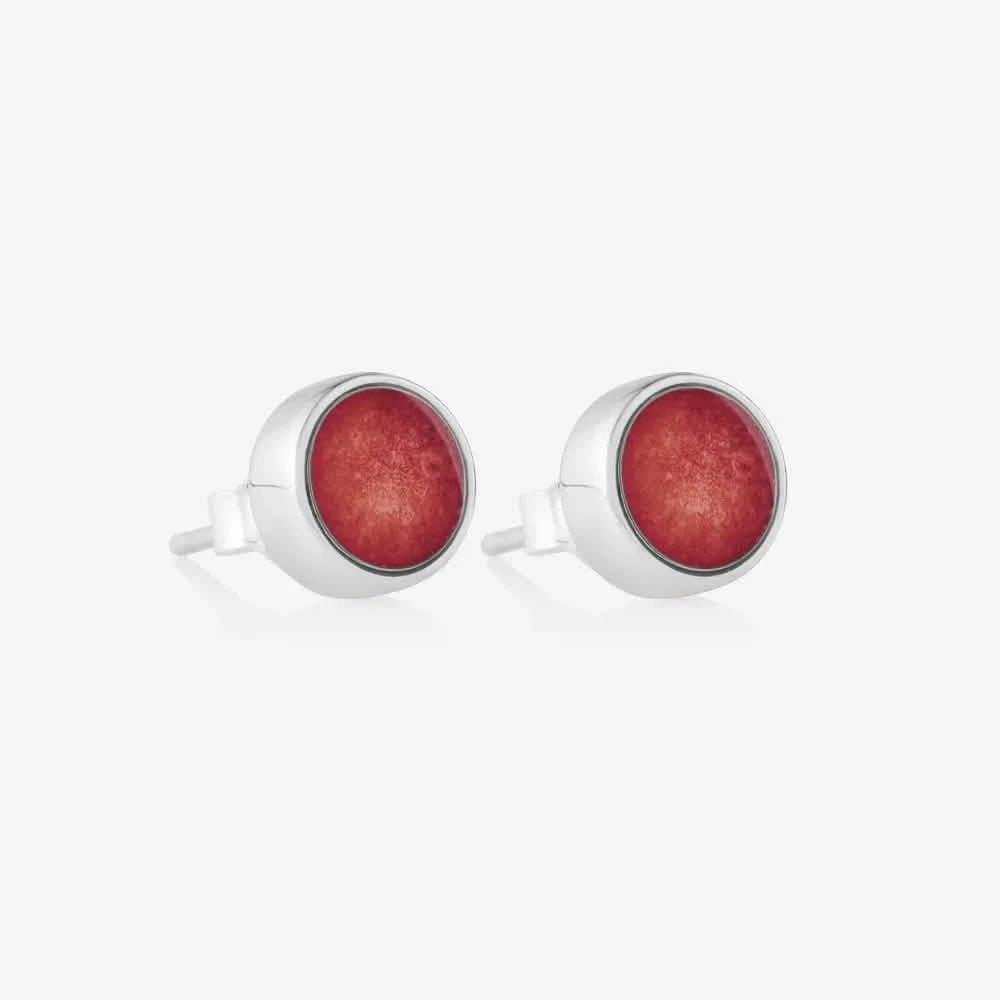 Round Stud Ashes Earrings | Ashes Charms | Featherlings UK