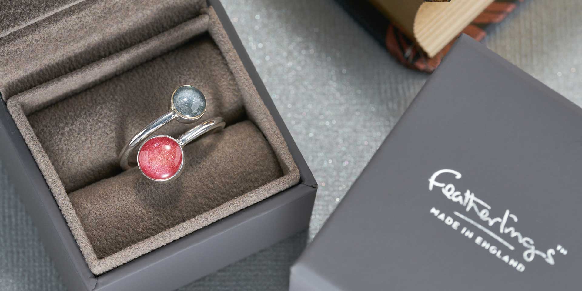 Personalised ashes cremation ring