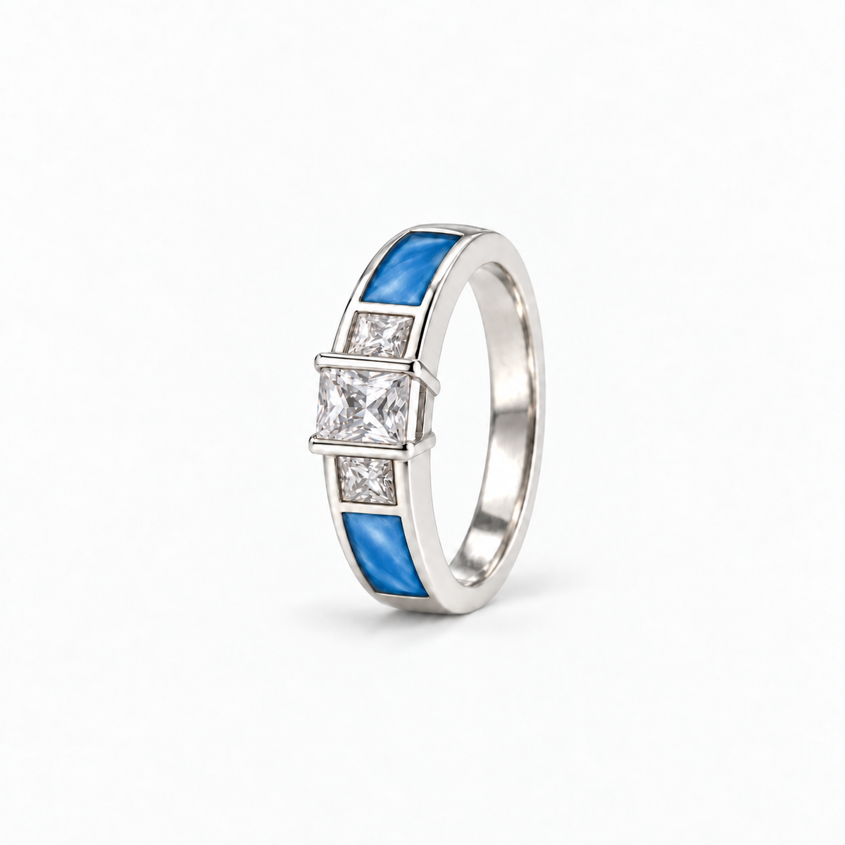 Trilogy Ashes Ring in Sky Blue with hidden ashes