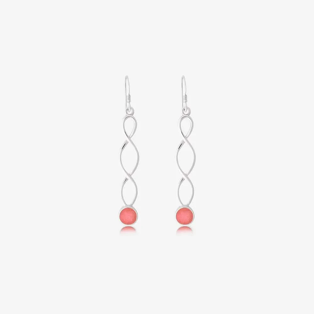 Long Twirl Ashes Earrings | Ashes Charms | Featherlings UK