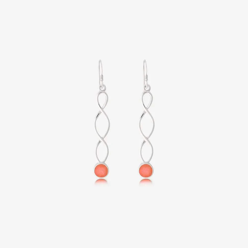 Long Twirl Ashes Earrings | Ashes Charms | Featherlings UK