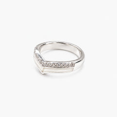 Wishbone Breast Milk Ring in sterling silver with natural milk resin — illustrative preview