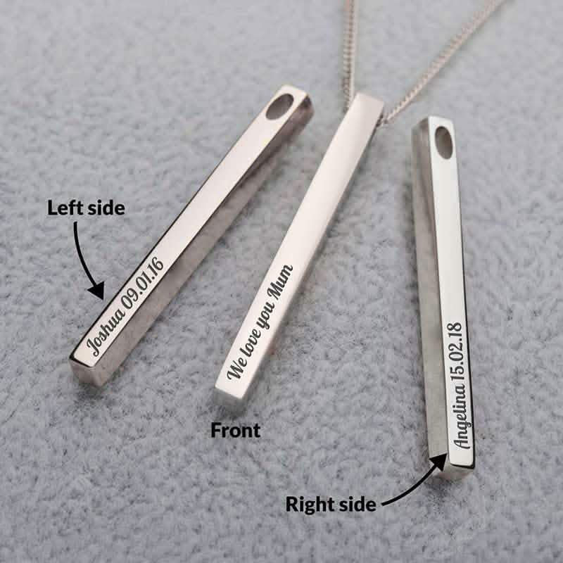 Personalised Engraved Bar Necklace Free UK Delivery – Featherlings