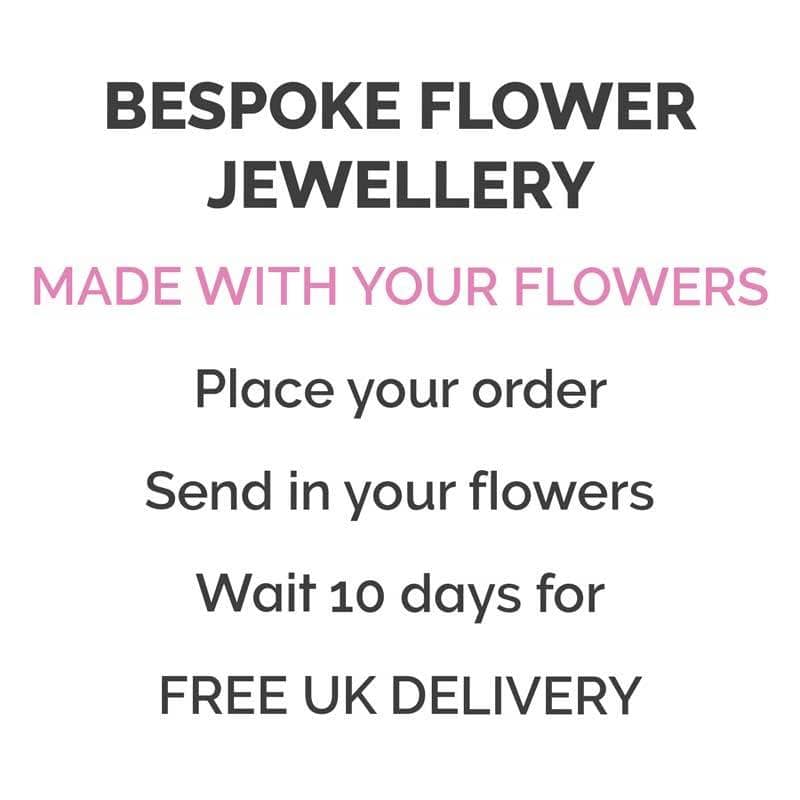 Flower Rose Gold Necklace | Dried Flower Jewellery | Featherlings UK