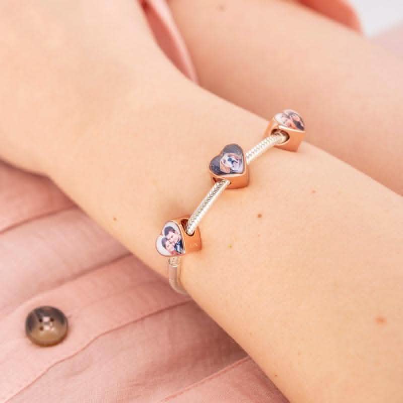 Rose Crystal Photo Charm | Rose Gold Photo Charm | Featherlings UK