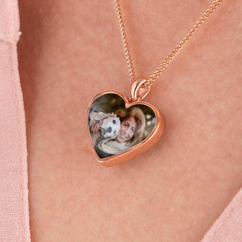 Rose Engraved Photo Necklace | Photo Locket | Featherlings UK