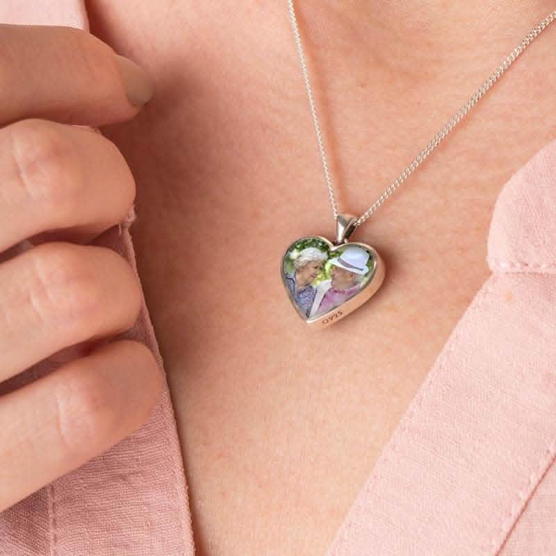 Engraved Photo Heart Necklace | Photo Locket | Featherlings UK