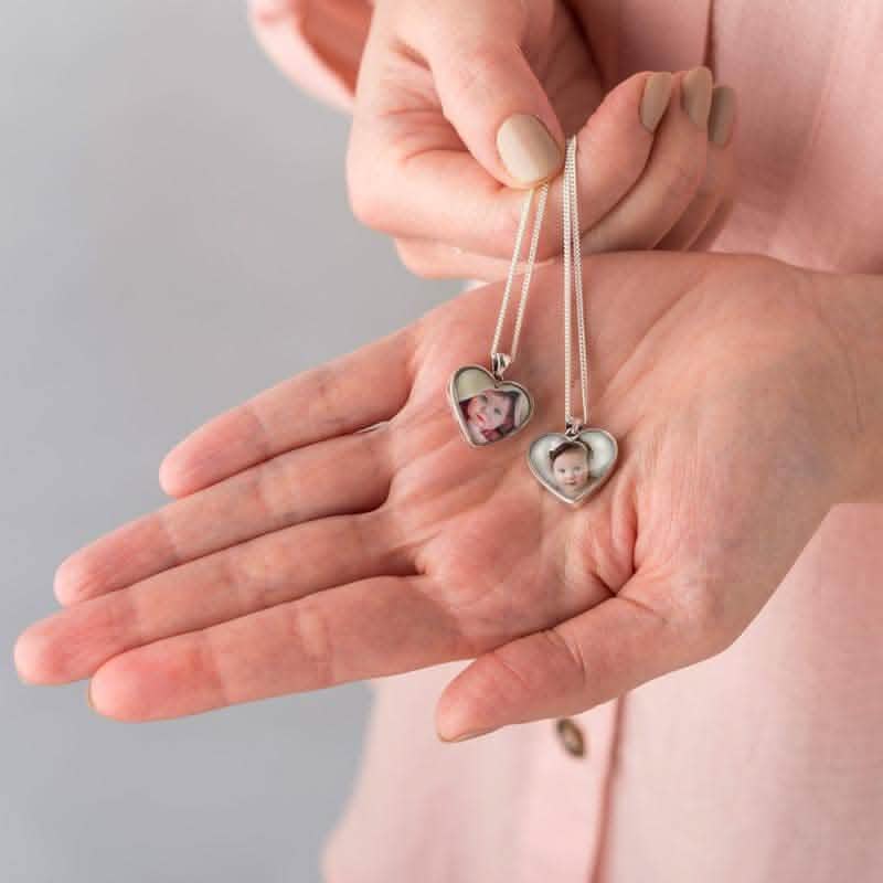 Engraved Photo Heart Necklace | Photo Locket | Featherlings UK
