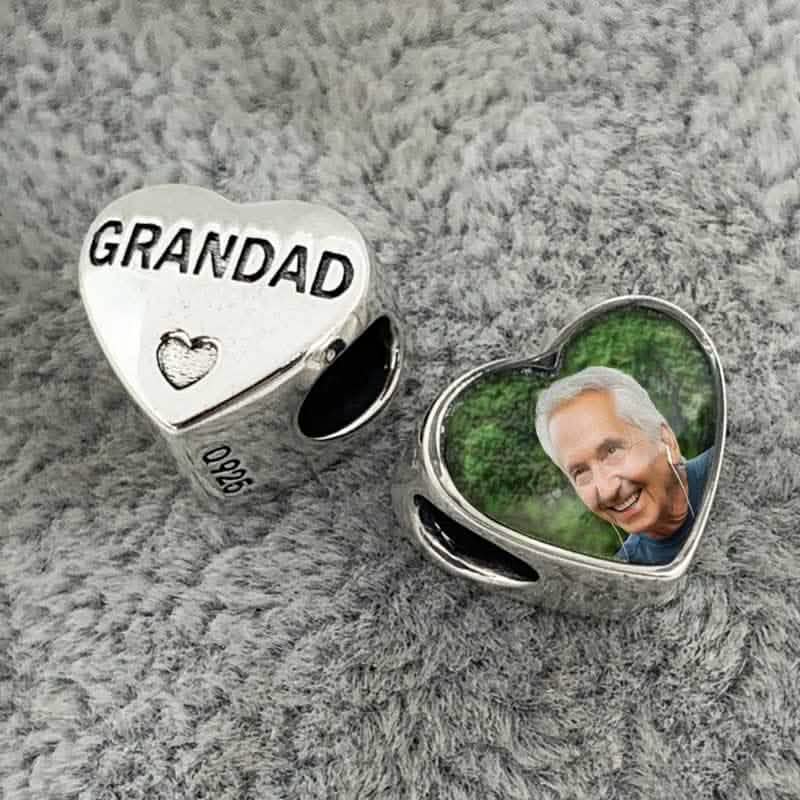 Grandad Heart Photo Charm | Photo Charms | Featherlings UK