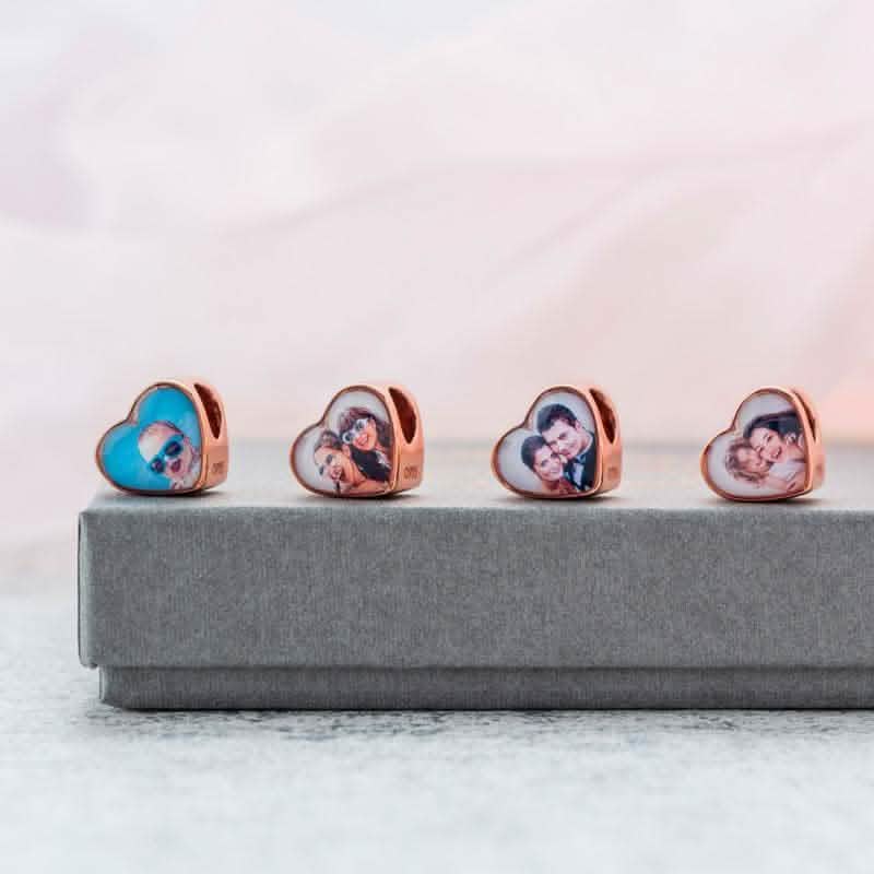 Rose Double Photo Charm | Rose Gold Photo Charm | Featherlings UK