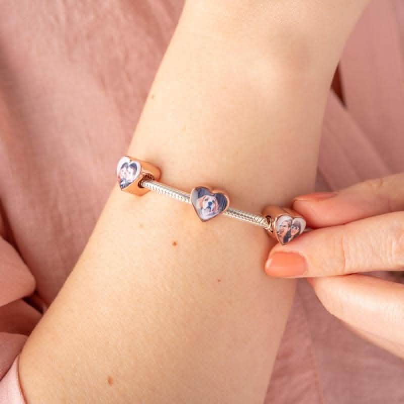 Rose Double Photo Charm | Rose Gold Photo Charm | Featherlings UK