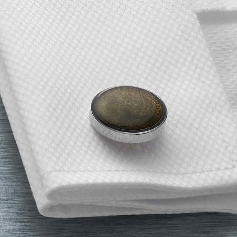 Ashes Memorial Cufflinks (Round) | Ashes Cufflinks | Featherlings UK