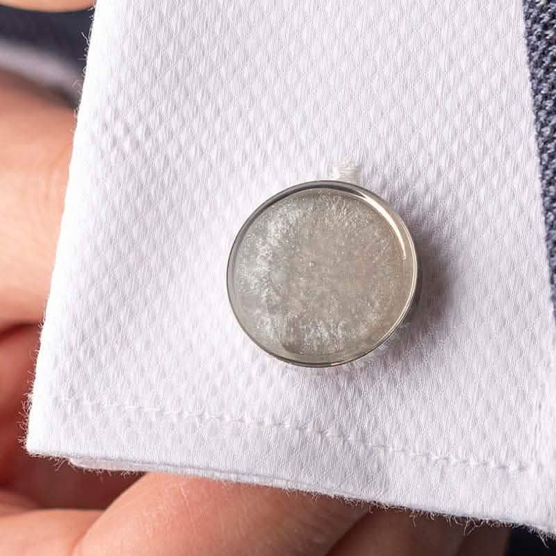 Ashes Memorial Cufflinks (Round) | Ashes Cufflinks | Featherlings UK