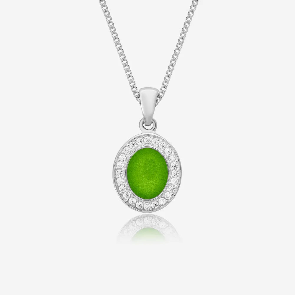 Oval Crystal Ashes Necklace | Ashes Pendant | Featherlings UK