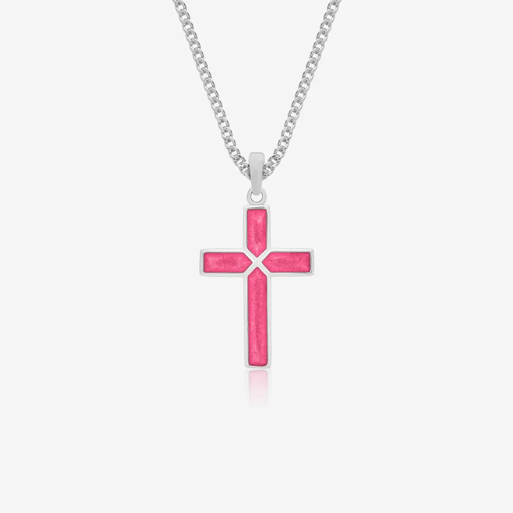 Large Cross Ashes Necklace | Ashes Pendant | Featherlings UK