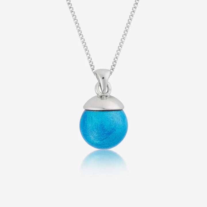 Silver Sphere Ashes Necklace | Ashes Pendant | Featherlings UK