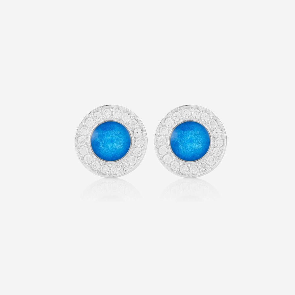 Round Crystal Ashes Earrings | Ashes Earrings | Featherlings UK