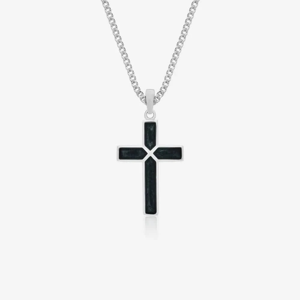 Large Cross Ashes Necklace | Ashes Pendant | Featherlings UK