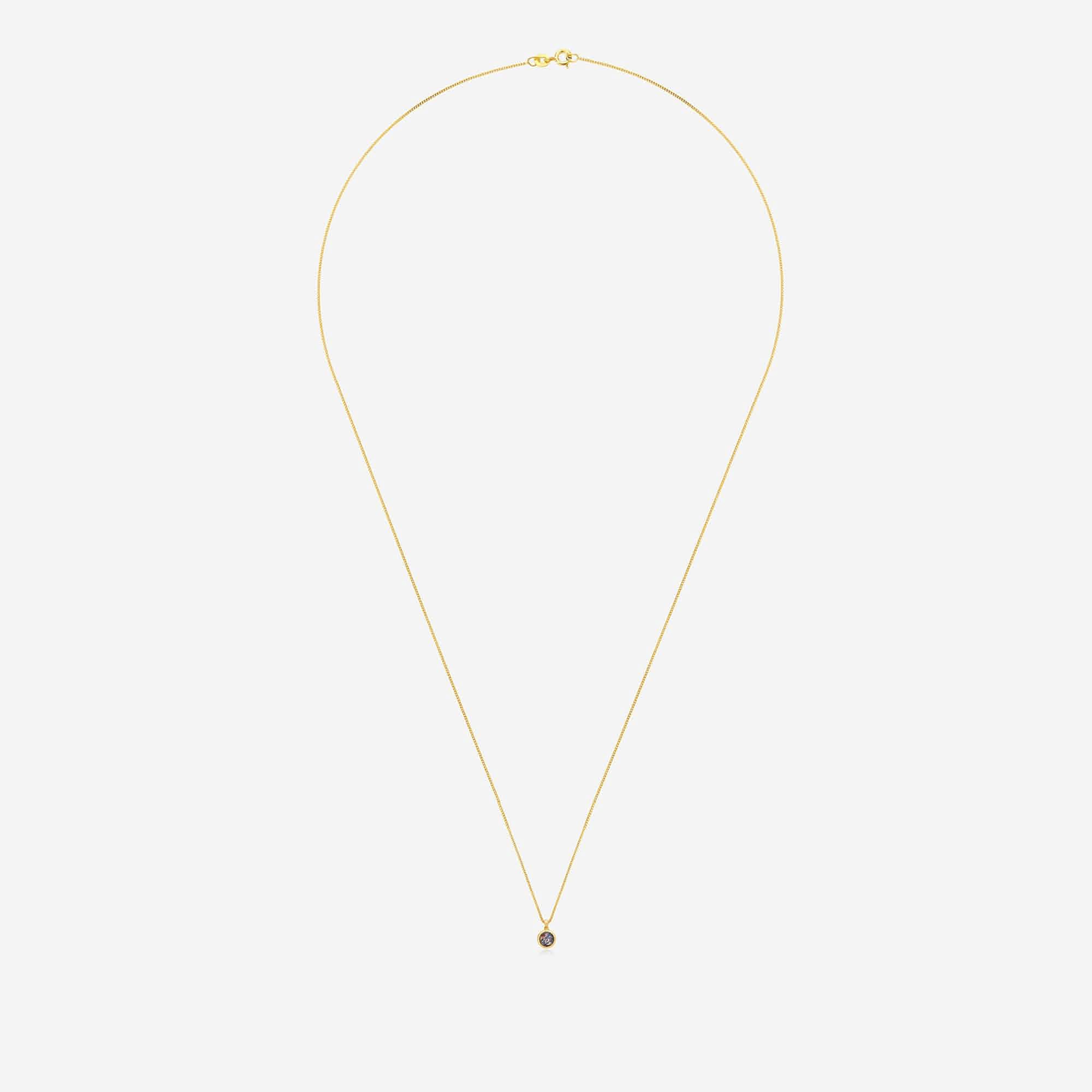 Gold Round Flower Necklace | Dried Flower Jewellery | Featherlings UK
